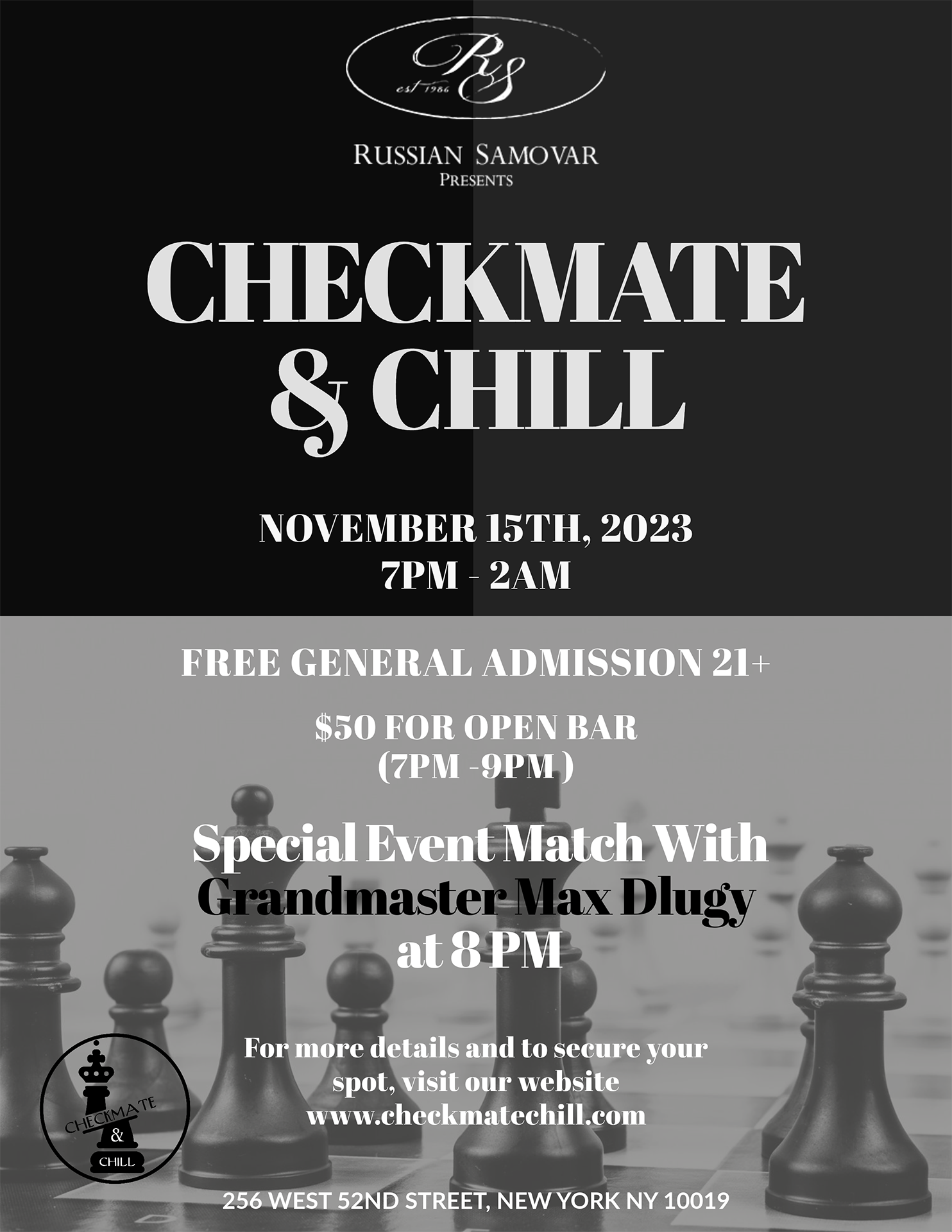 Checkmate nyc events, Main page